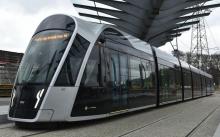 Le nouveau tram du Luxembourg, le 24 novembre 2017, quelques semaines avant son inauguration officie