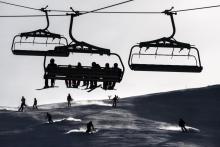 Des skieurs à la station suisse des Crosets le 2 janvier 2017
