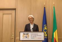 La directrice générale du Fond monétaire internationale (FMI) Christine Lagarde à Cotonou, le 11 déc
