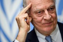 L'envoyé spécial de l'ONU pour la Syrie Staffan de Mistura à Genève, le 14 décembre 2017