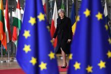La Première ministre britannique Theresa May au sommet européen le 14 décembre 2017 à Bruxelles