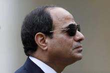 Le président égyptien Abdel Fattah al-Sissi aux Invalides à Paris le 24 octobre 2017