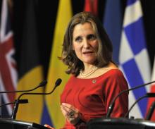 La ministre canadienne des Affaires étrangères, Chrystia Freeland, le 16 janvier 2018 à Vancouver