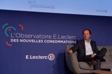 Michel-Edouard Leclerc, patron de l'enseigne, lors de la "Journée des nouvelles consommations", à Paris, le 4 octobre 2017