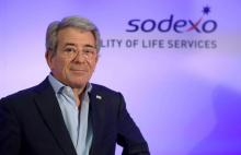 Le directeur général de Sodexo, Michel Landel , à Paris le 16 novembre 2017, à l'occasion de la présentation des résultats annuels du groupe