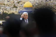 Le président palestinien Mahmoud Abbas à l'ouverture d'une réunion du Conseil central, organe de l'OLP, le 14 janvier 2018 à Ramallah
