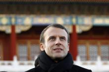 Emmanuel Macron dans la Cité interdite à Pékin, le 9 janvier 2018