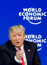 Le président américain Donald Trump au forum de Davos en Suisse, le 26 janvier 2018