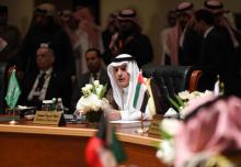 Le ministre saoudien des Affaires étrangères Adel al-Jubeir lors d'une réunion des chefs de la diplomatie des pays membres de la coalition militaire qui intervient au Yémen, le 22 janvier 2018 à Ryad