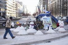 La tente d'un sans-abri dans le centre-ville de Washington le 5 janvier 2018