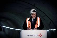 Le PDG de Vinci, Xavier Huillard, le 16 janvier 2018 sur le chantier de la ligne 12 du métro parisien