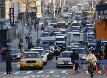 Un embouteillage à New York en décembre 2005, la situation a encore beaucoup empiré depuis