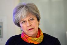 La Première ministre britannique Theresa May le 4 janvier 2018 à Camberley (Royaume-Uni)