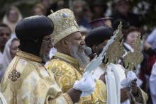 Le patriarche de l'Eglise orthodoxe éthiopienne célèbre l'Epiphanie à Addis Abeba le 19 janvier 2018
