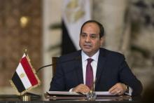 Le président égyptien Abdel-Fattah al-Sissi participe à une conférence de presse au Caire, le 11 décembre 2017