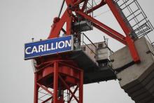 Une grue portant le nom de l'entreprise de BTP Carillion, à Londres, le 13 janvier 2018