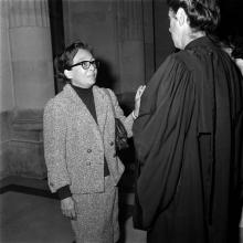 Marguerite Duras au tribunal de Paris, le 20 septembre 1966