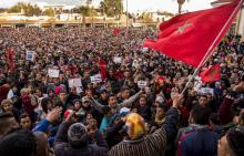 Photo d'une manifestation dans la ville marocaine de Jerada, le 26 décembre 2017