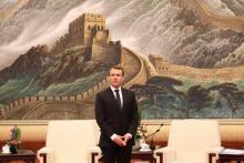 Le président Emmanuel Macron à Pékin le 9 janvier 2018