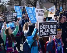 Des militants contre l'avortement lors d'une marche à Washington, le 19 janvier 2018