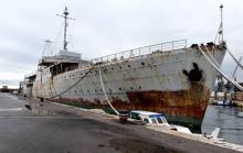 Le yacht "Galeb", ayant appartenu Josip Broz Tito, à quai au port de Rijeka, le 13 décembre 2017 en Croatie