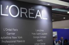 Le logo du groupe L'Oréal, à Paris le 23 novembre 2017