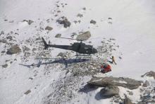 Des membres d'une équipe polonaise viennent au secours de l'alpiniste française Elisabeth Revol à Nanga Parbat, le 28 janvier 2018