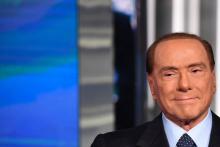 L'ancien chef du gouvernement italien Silvio Berlusconi, chef du parti de centre droit Forza Italia, sur la chaîne de télévision Rai 1 le 11 janvier 2018