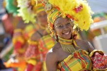 Des danseuses lors du carnaval à Baie-Mahault en Guadeloupe en mars 2016