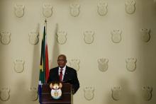 Jacob Zuma à Pretoria lors de l'annonce de sa démission le 14 février 2018