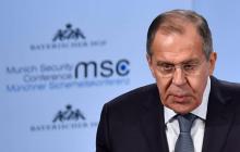 Le ministre russe des Affaires étrangères Sergueï Lavrov a balayé les accusation américaine d'ingérence russe dans la campagne présidentielle de 2016, le 17 février à Munich (Allemagne) lors de la con