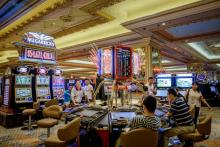 Vue prise le 19 septembre du casino de l'hôtel Venetian à Cotai à Macao. MGM China ouvre un vaste complexe pesant 3,4 milliards de dollars dédié aux jeux d'argent et aux loisirs à Macao