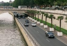Les voies sur berges rive droite à Paris peu avant l'ouverture de Paris-Plage, le 17 juillet 2002