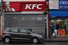 Un restaurant KFC fermé à Londres, le 19 février 2018