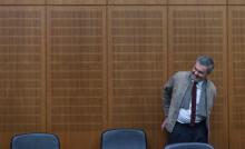 John Ausonius, surnommé "Laser man" ("L'homme au laser"), au tribunal de Francfort, le 13 décembre 2017 en Allemagne