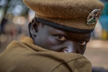 Un enfant soldat lors d'une cérémonie de libération au Sud-soudan le 7 février 2018