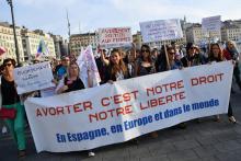 Des femmes manifestent pour le mintien du droit à l'avortement le 28 septembre 2017 à Marseille