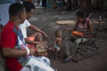 Des réfugiés vénézuéliens dans le camp de Boa Vista, le 24 février 2018 au Brésil