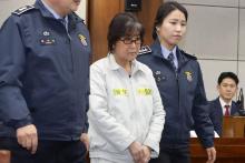 Choi Soon-Sil, la confidente de l'ex-présidente sud-coréenne Park Geun-hye, au premier jour de sonprocès à Séoul, le 5 janvier 2017