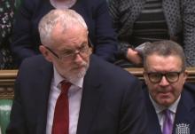 Le leader des travaillistes Jeremy Corbyn lors d'une session à la Chambre des Communes, le 17 janvier 2018 à Londres