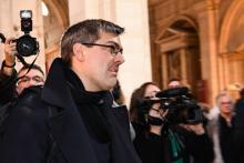 Le leader du "groupe de Tarnac", Julien Coupat, le 13 mars 2018 au Palais de Justice de Paris