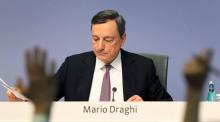 Mario Draghi lors de la conférence de presse suivant la réunion de politique monétaire de la BCE, à Francfort, le 8 mars 2018