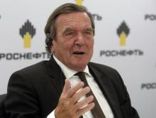 L'ex-chancelier allemand Gerhard Schröder à Saint-Pétersbourg, le 29 septembre 2017