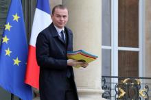 Le secrétaire d'État à la Fonction publique Olivier Dussopt au Palais de l'Elysée à Paris, le 5 mars 2018