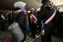 Des élus d'Ile-de-France dans la rue à Paris le 28 février 2018 pour alerter sur le sort des sans-abri