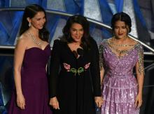 Les actrices Ashley Judd, Annabella Sciorra Salma Hayek dénoncent le harcèlement et les violences faites aux femmes lors de la cérémonie des Oscars