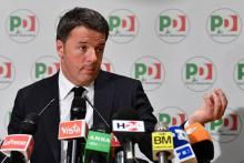 L'ancien président du Conseil italien et dirigeant du Parti démocrate (PD) Matteo Renzi, le 5 mars 2018 au siège de son parti à Rome