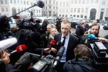 Le procureur Jakob Buch-Jepsen parle à la presse avant l'ouverture du procès de Peter Madsen à Copenhague, le 8 mares 2018​
