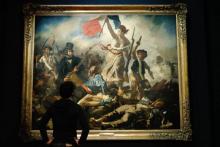 "La Liberté guidant le peuple", au musée du Louvre le 27 mars 2018, où une exposition Delacroix est proposée jusqu'au 23 juillet.