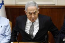 Le Premier ministre israélien Benjamin Netanyahu préside une réunion de son cabinet à Jérusalem, le 25 février 2018